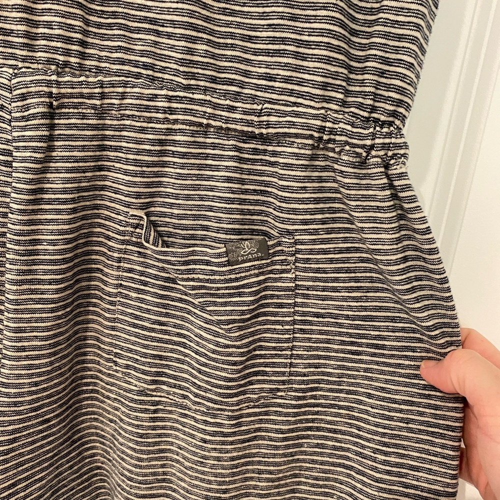 Prana Retrieve Romper Hemp Organic Cotton Stripes Lagenlook - Picture 4 of 6